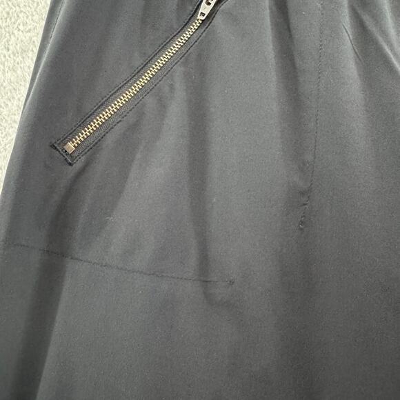 Athleta Pants Womens 6 Black Pull On Elastic Waist Mid Rise Straight Rushed Hem - Picture 6 of 16